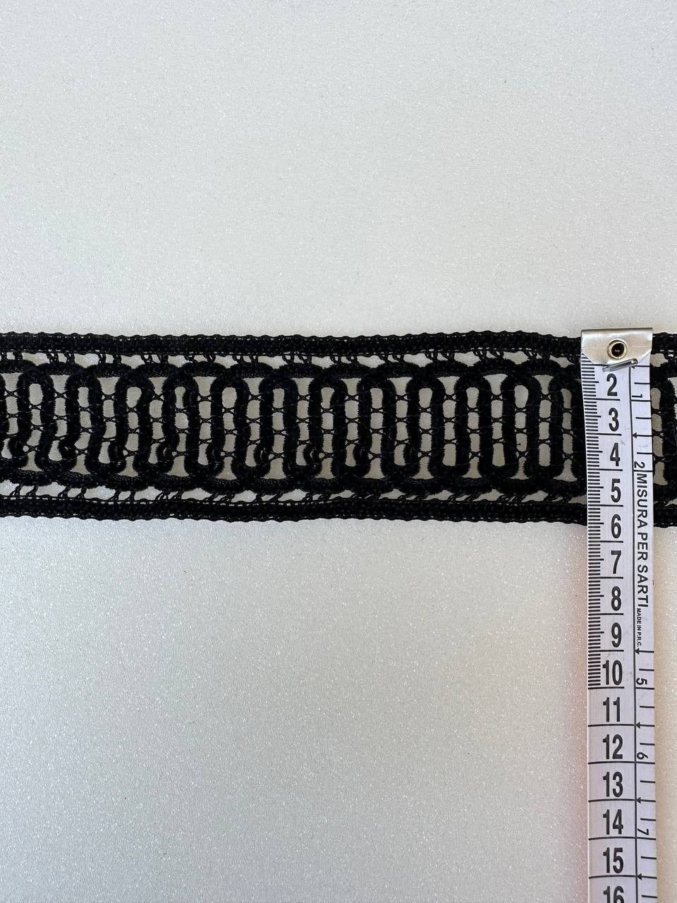 Passamaneria Tramezzo Merletto Nero 6 CM