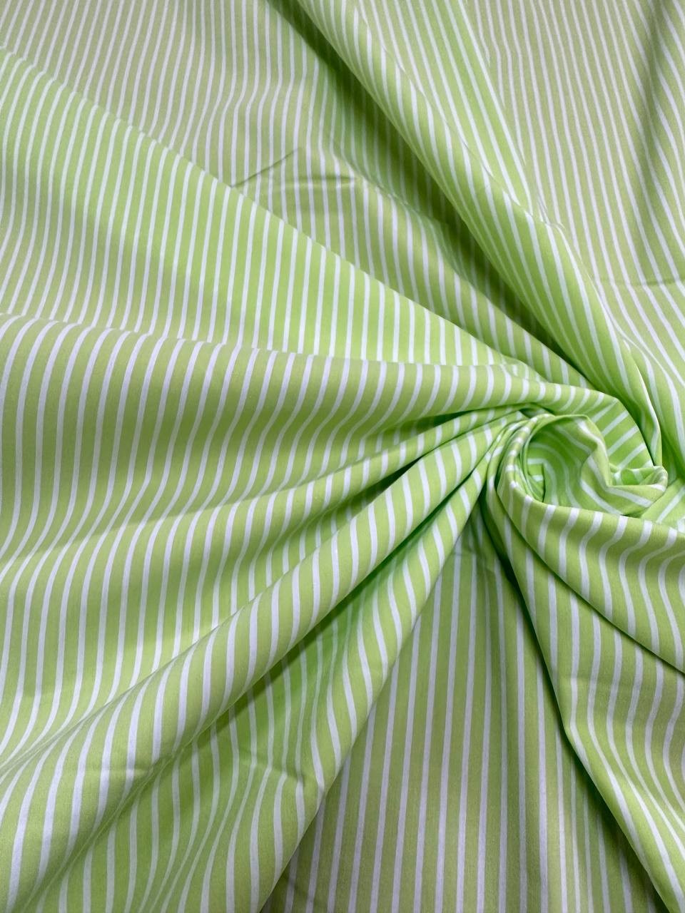 Scampolo Popeline Riga Verde Chiaro 3,20x1,40