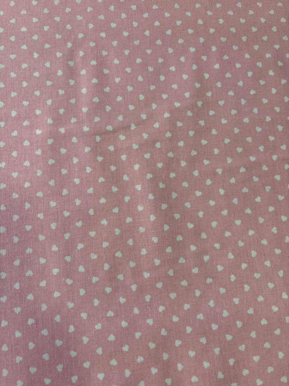 Cotone Percalle CUORICINI  Rosa