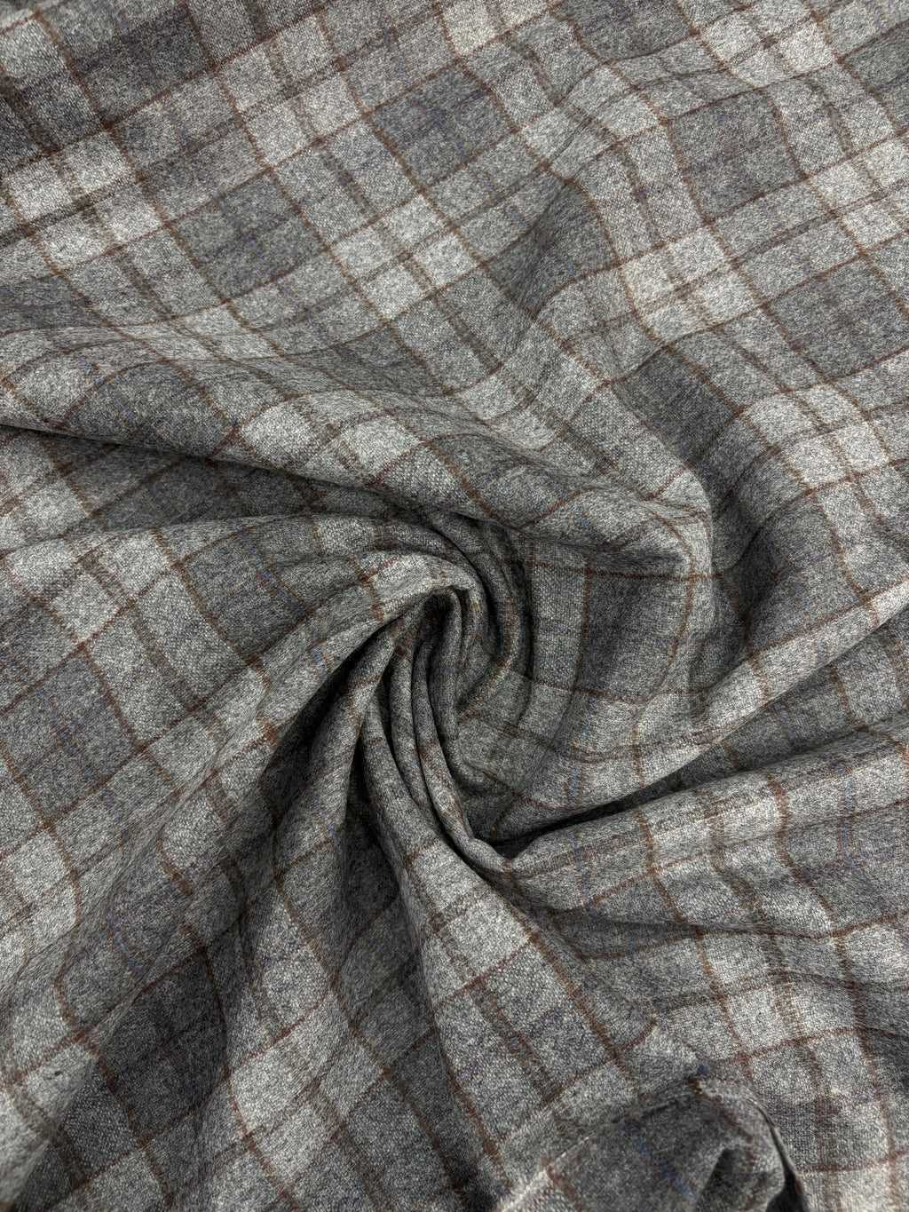 Tessuto Lana COTTA Tartan Quadro grigio