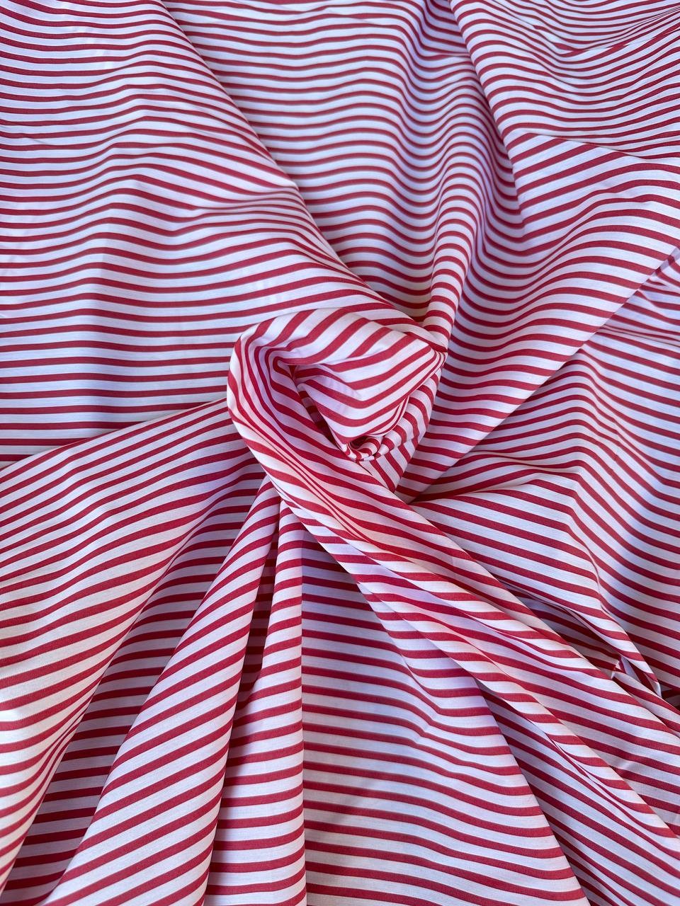 Popeline Cotone Bacchetta Righettina Rossa