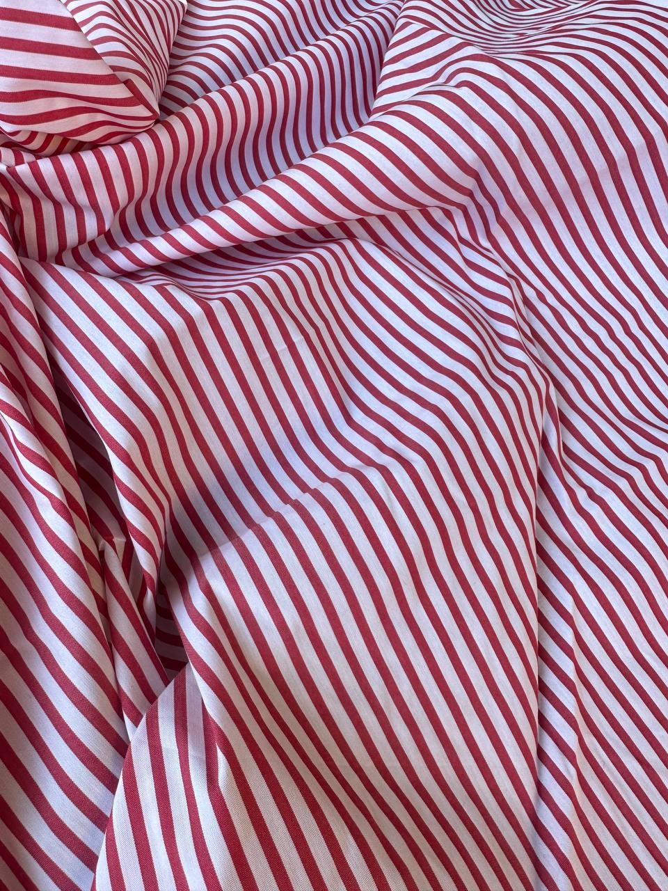 Popeline Cotone Bacchetta Righettina Rossa