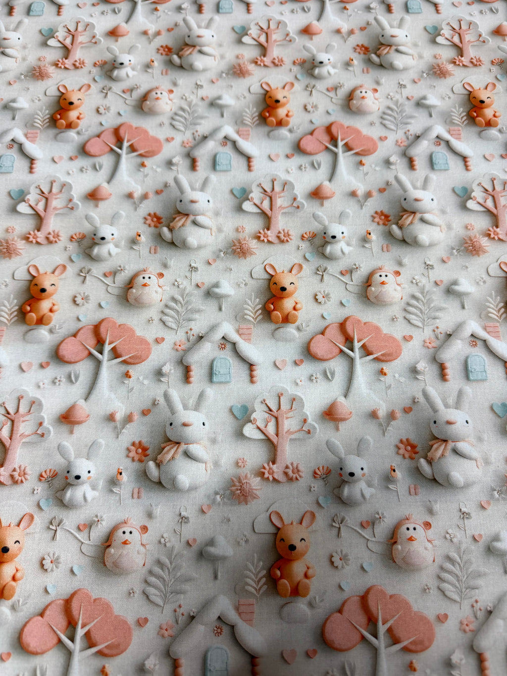 Tessuto Puro Cotone Stampa Digitale 3D