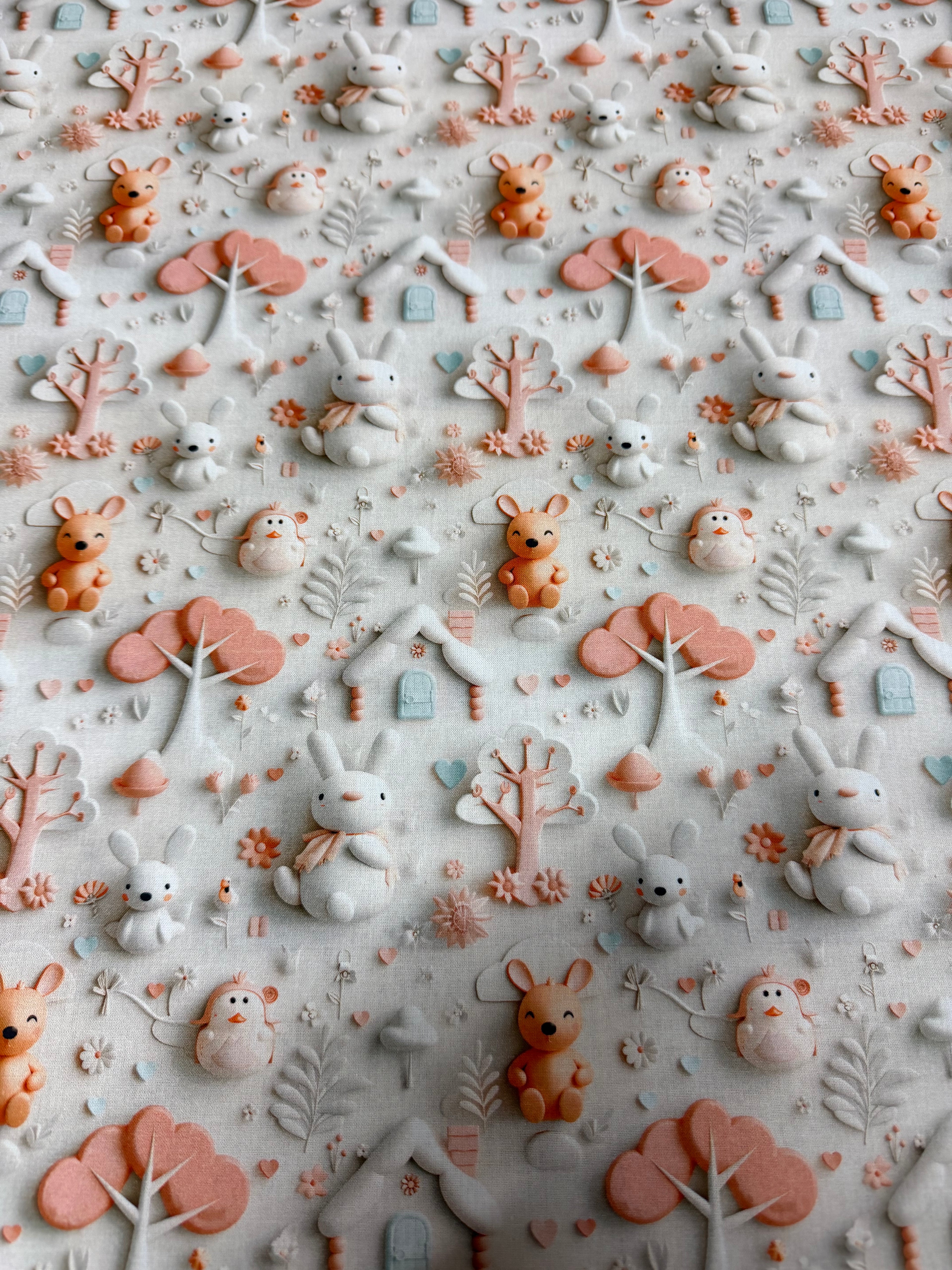 Tessuto Puro Cotone Stampa Digitale 3D