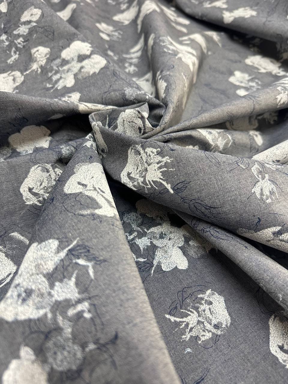 Cotone Jeans Floreale Chambray 150H