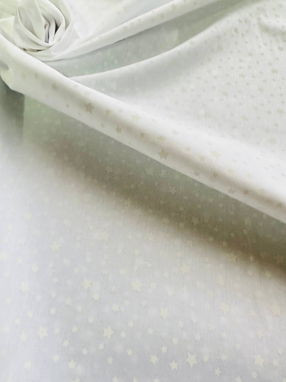Cotone Stelline Bianco