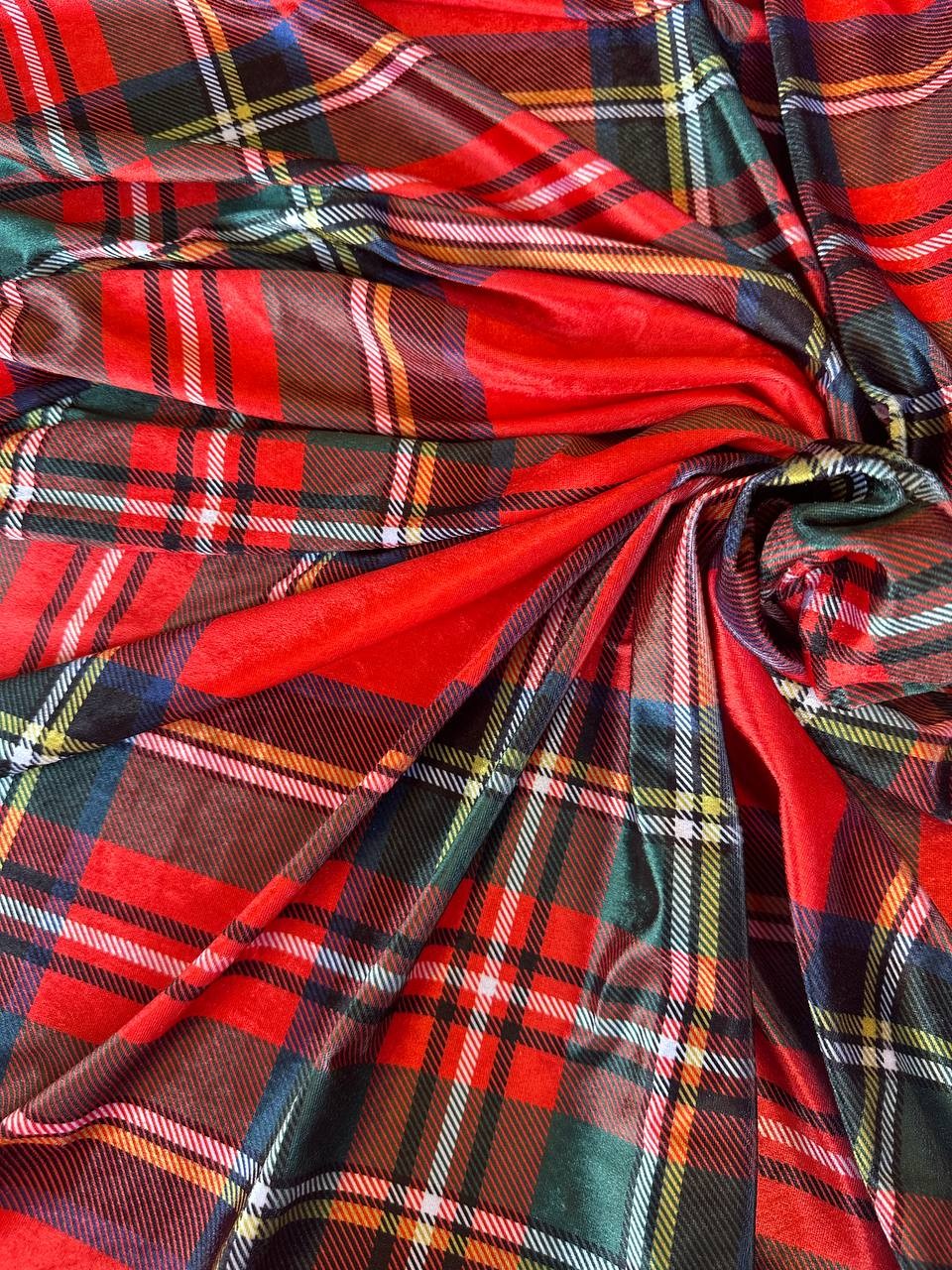 Velluto SCOZZESE TARTAN ELASTICO