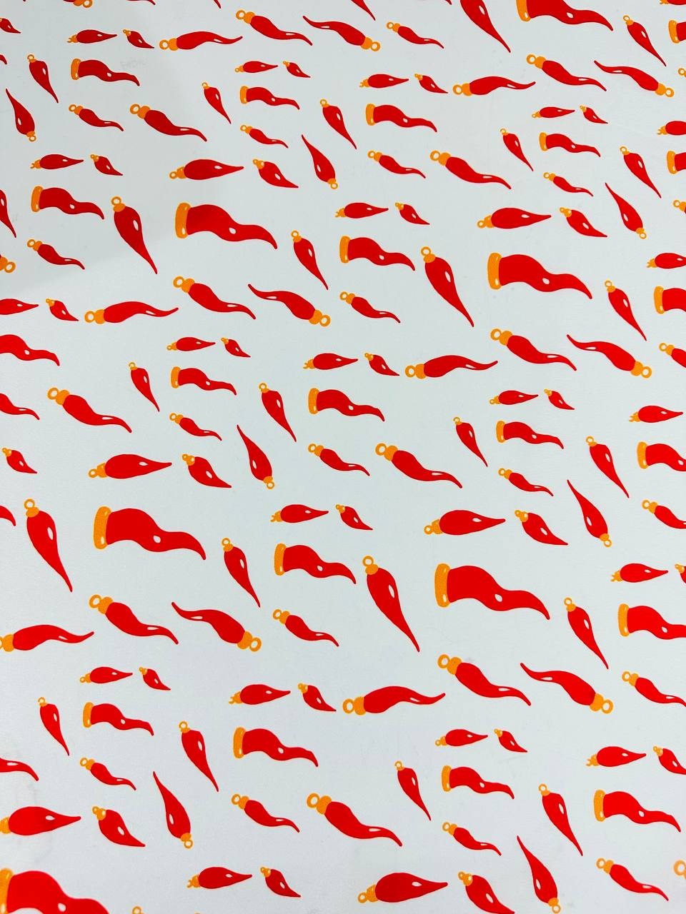 Satin Stampato Peperoncino Corno Napoletano