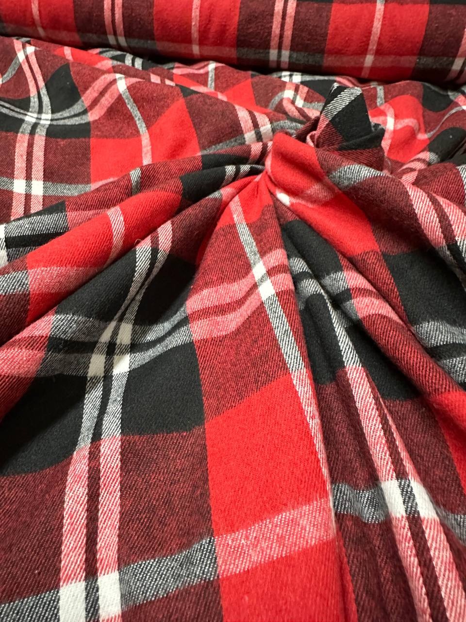 Tartan Flanellina Scozzese Black Red