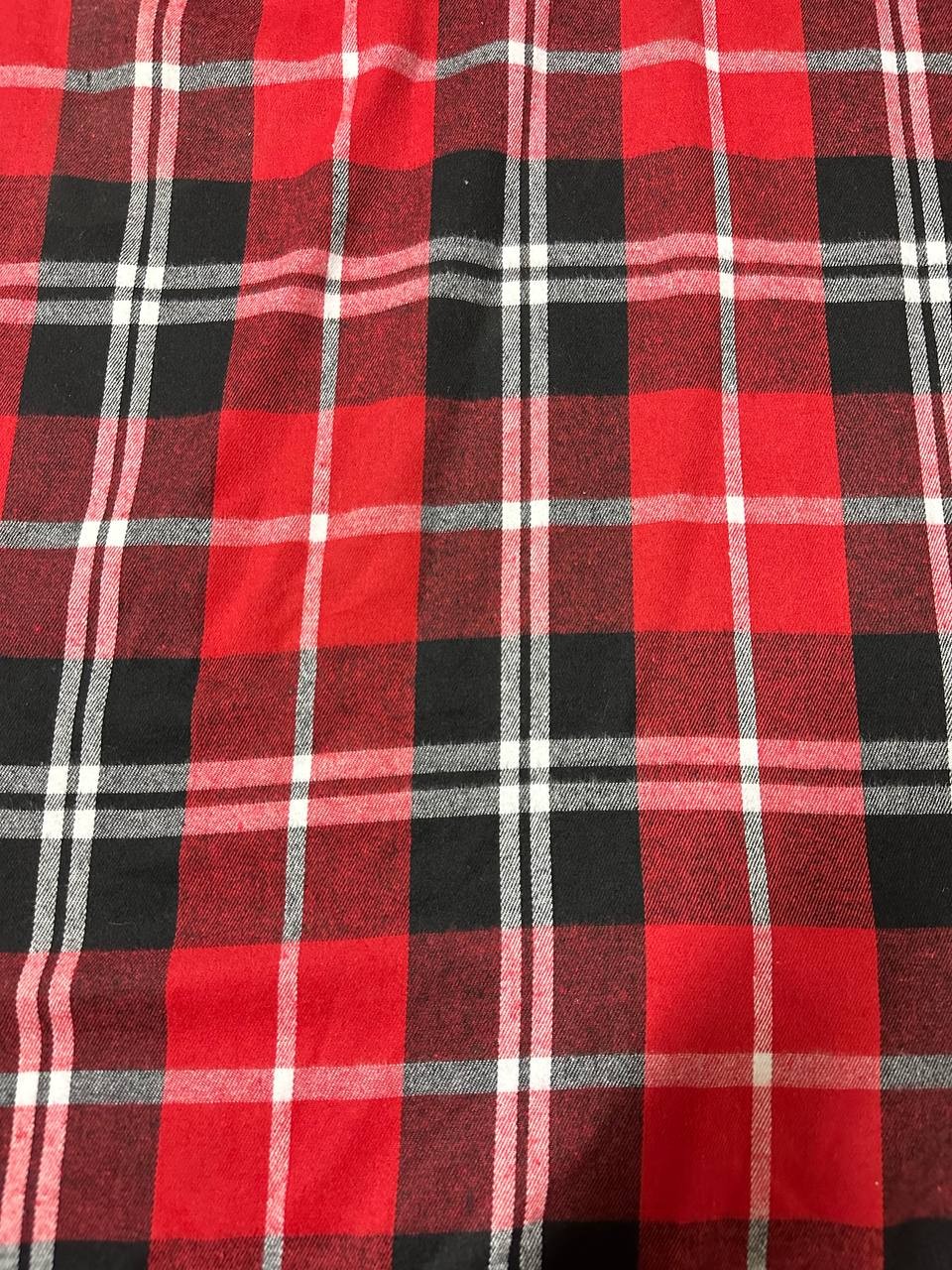 Tartan Flanellina Scozzese Black Red