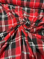 Tartan Flanellina Scozzese Black Red - WorldTessuti