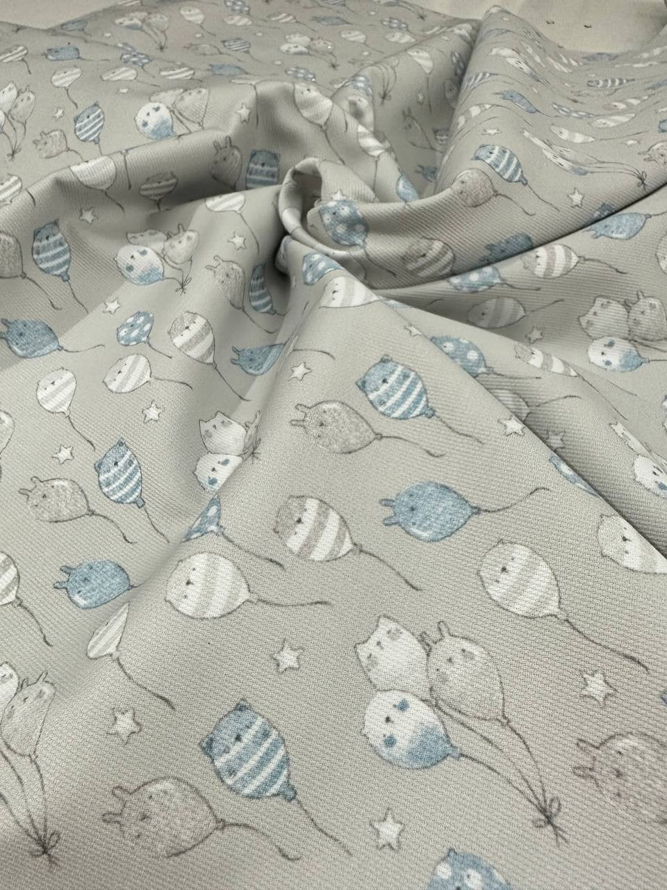 Piquet Cotone Millerighe Palloncino Cat Grigio Celeste