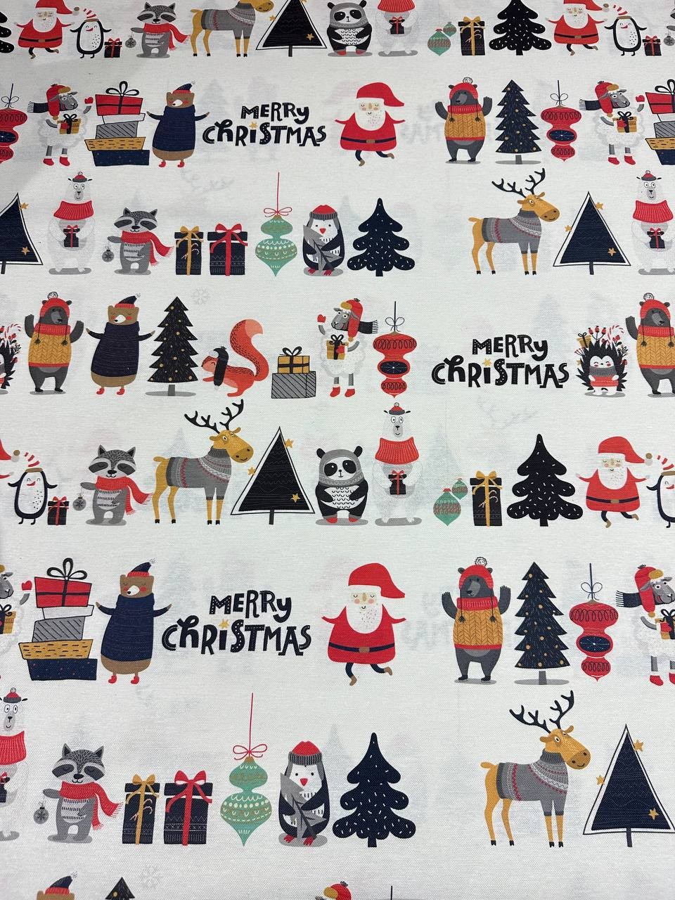 Panama Cotone Patchwork Natalizio Christmas Renna