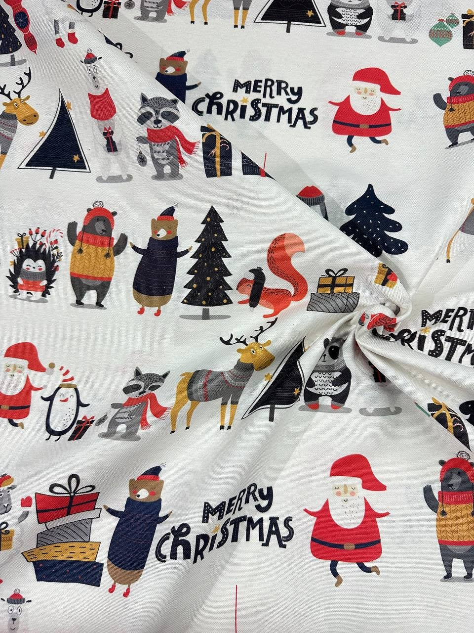 Panama Cotone Patchwork Natalizio Christmas Renna
