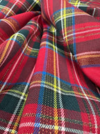 Tartan Scozzese Lanetta Rosso Classic FILO GLITTER Quadro - WorldTessuti