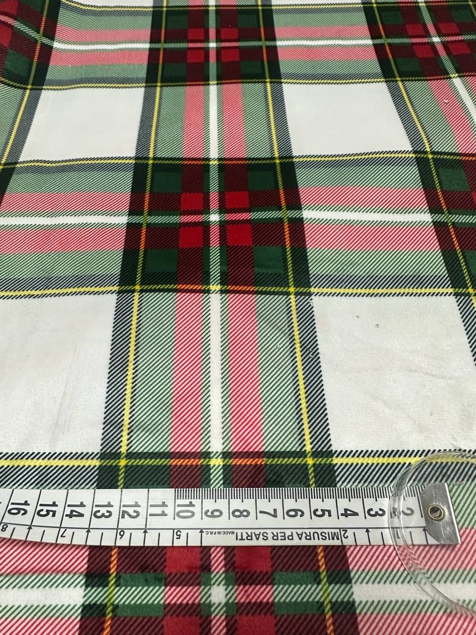 Velluto SCOZZESE TARTAN BIANCO (OFFERTA)