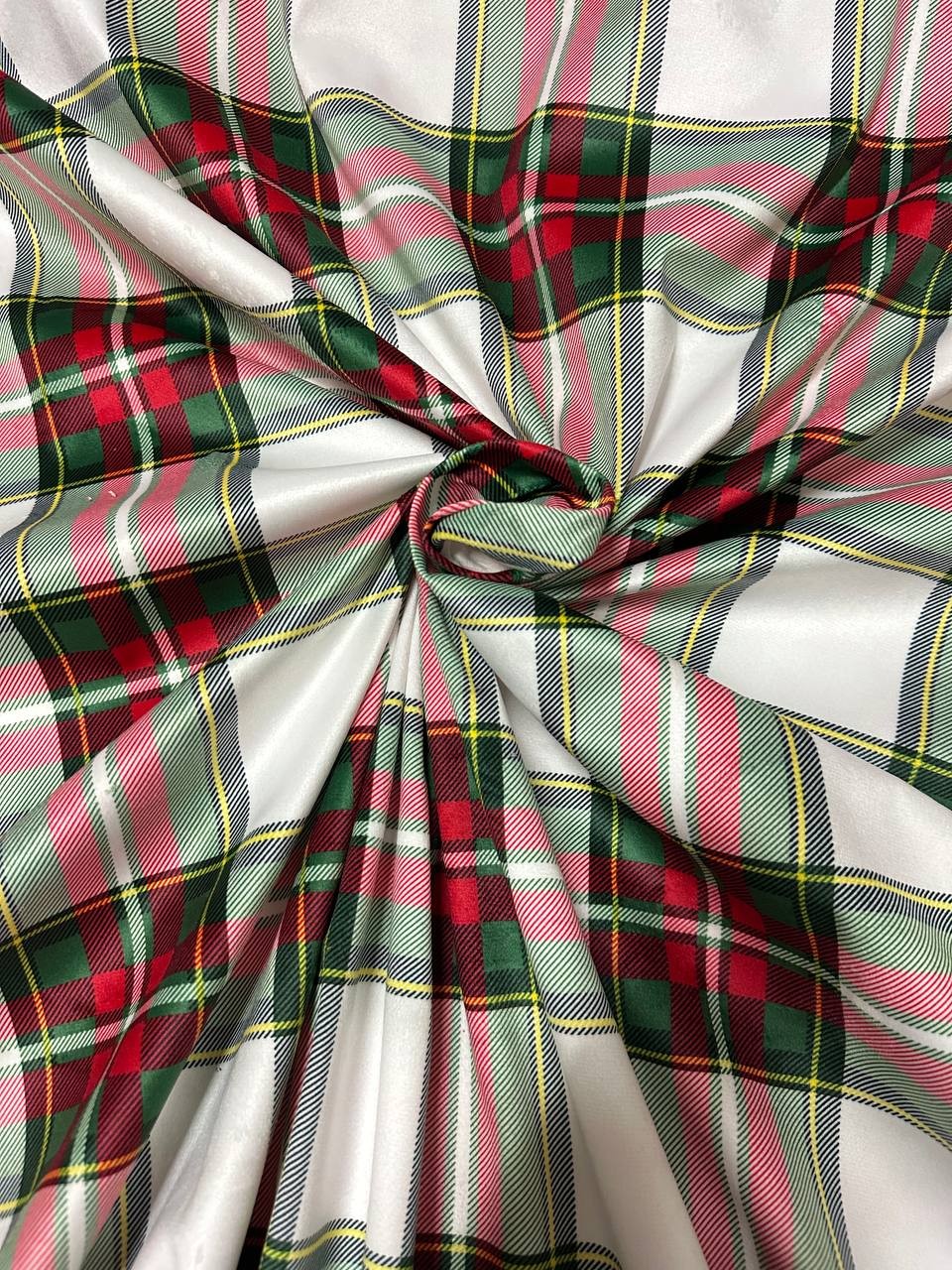 Velluto SCOZZESE TARTAN BIANCO (OFFERTA)