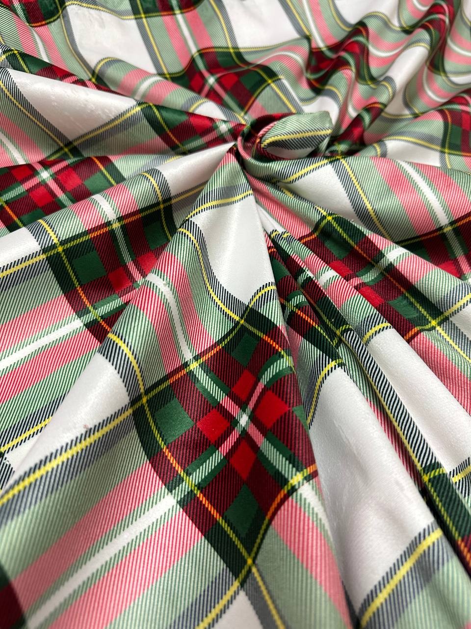 Velluto SCOZZESE TARTAN BIANCO (OFFERTA)