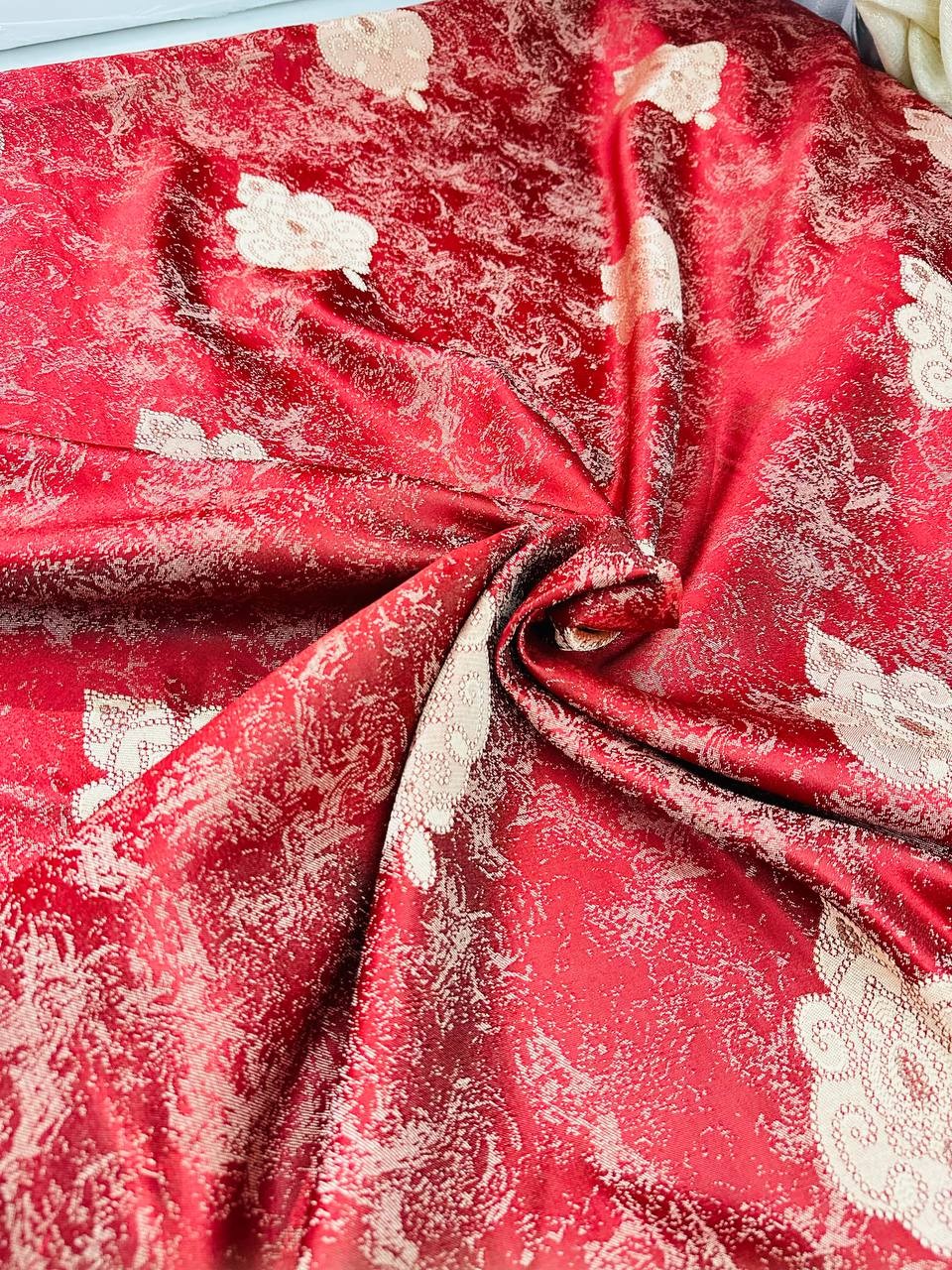 Tappezzeria Damascato Jacquard Rosso (sottoprezzo)