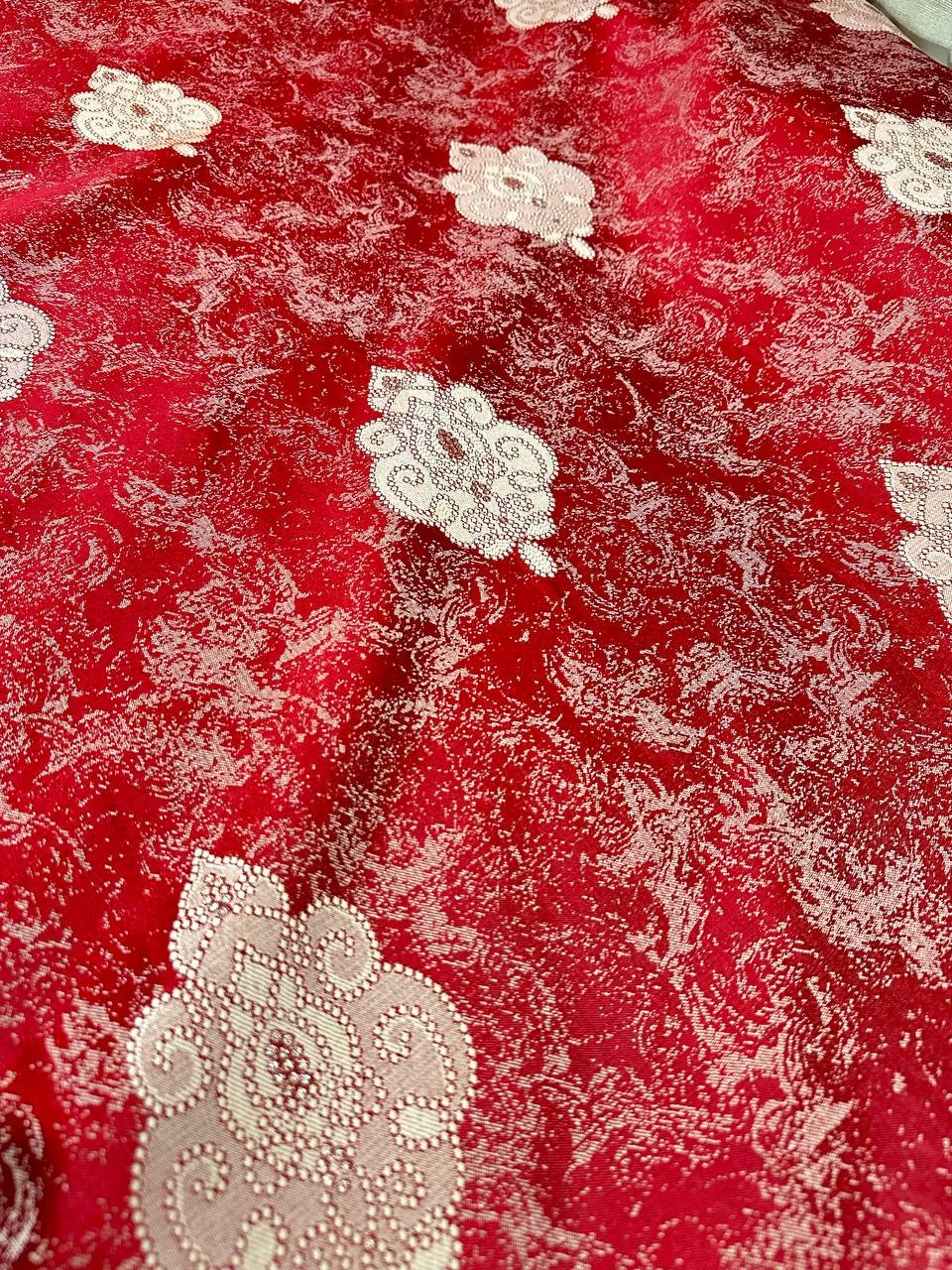 Tappezzeria Damascato Jacquard Rosso (sottoprezzo)