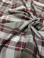 Tartan Scozzese Quadroni Grigio Rosso - WorldTessuti