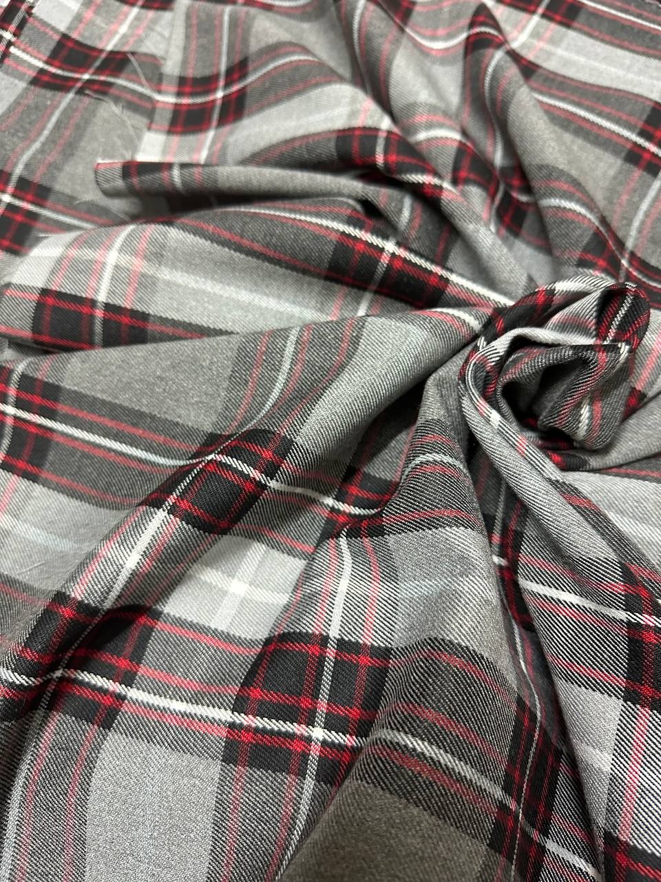 Tartan Scozzese Quadroni Grigio Rosso