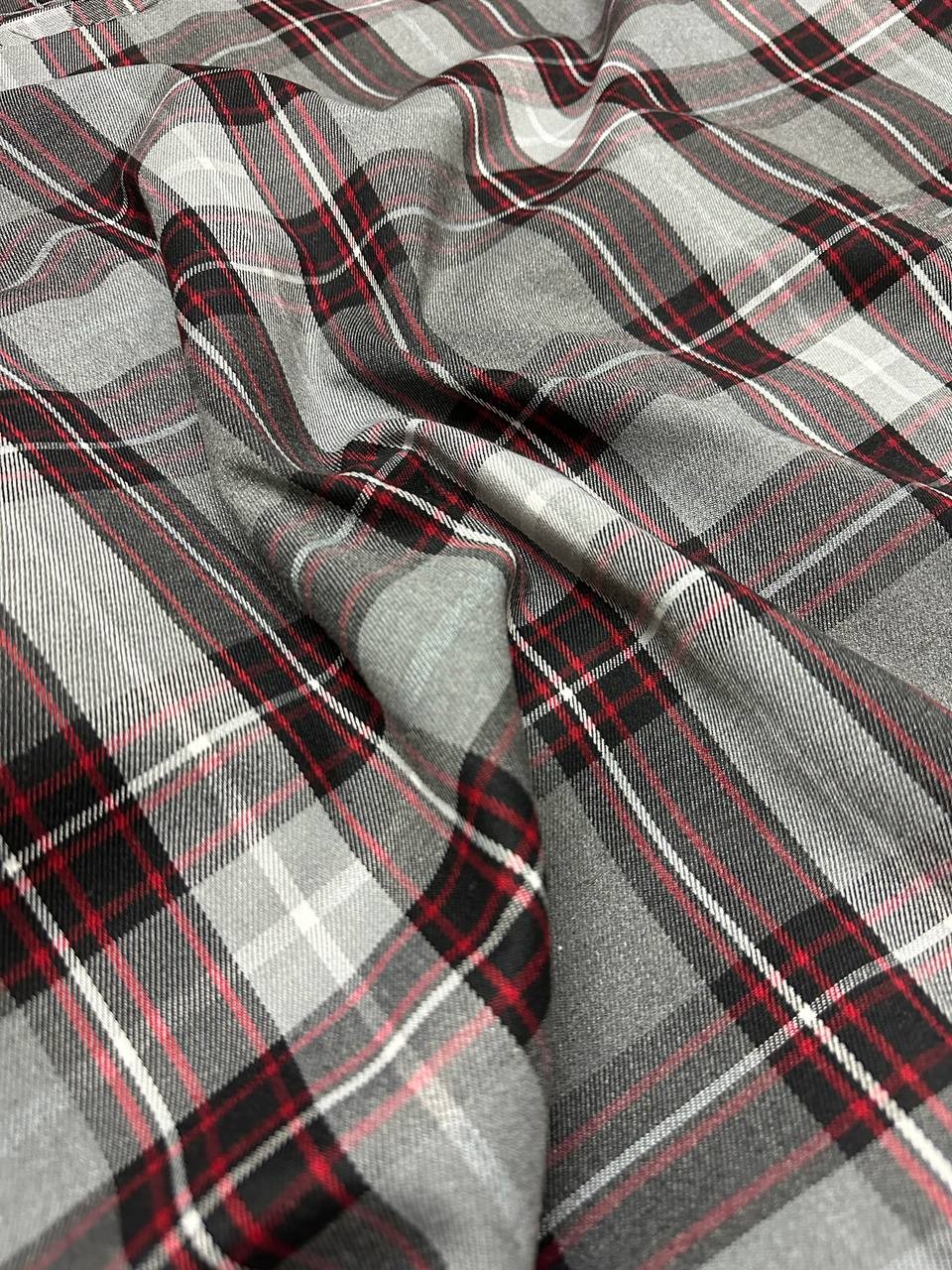 Tartan Scozzese Quadroni Grigio Rosso