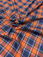 Tartan Scozzese Quadroni Arancio Blu - WorldTessuti
