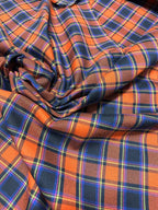 Tartan Scozzese Quadroni Arancio Blu - WorldTessuti