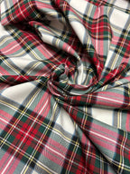 Tartan Scozzese Lanetta Quadroni Fondo Bianco Quadro Rosso SOTTOPREZZO - WorldTessuti