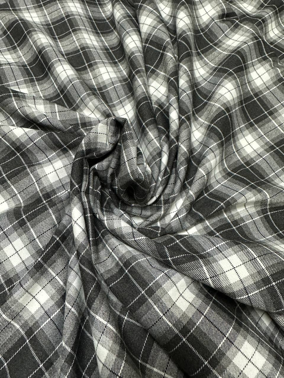 Tartan Scozzese Quadretto Grigio Nero