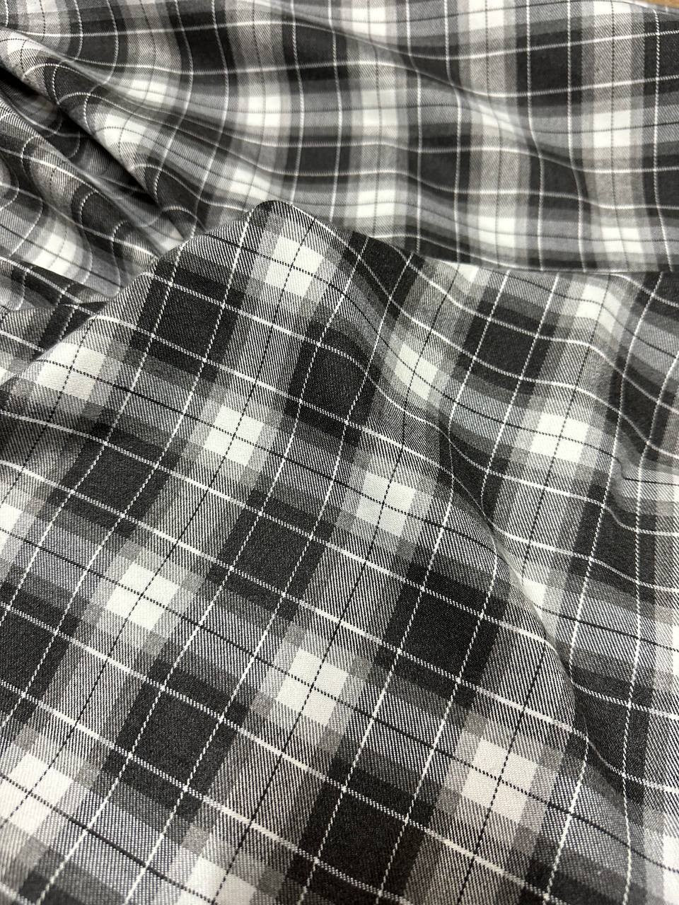 Tartan Scozzese Quadretto Grigio Nero