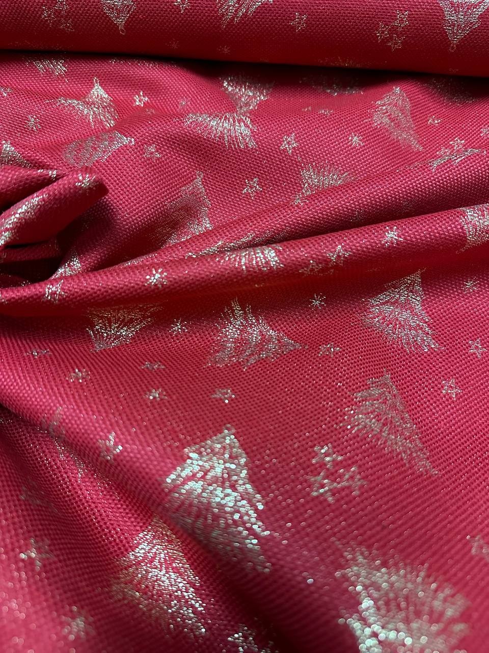 Gobelin Natalizio Glitter Albero Di Natale Rosso