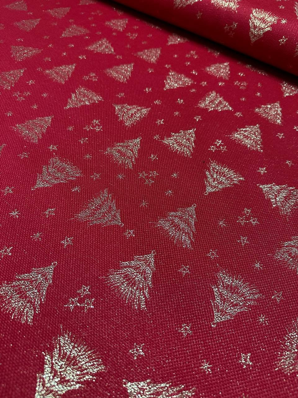 Gobelin Natalizio Glitter Albero Di Natale Rosso