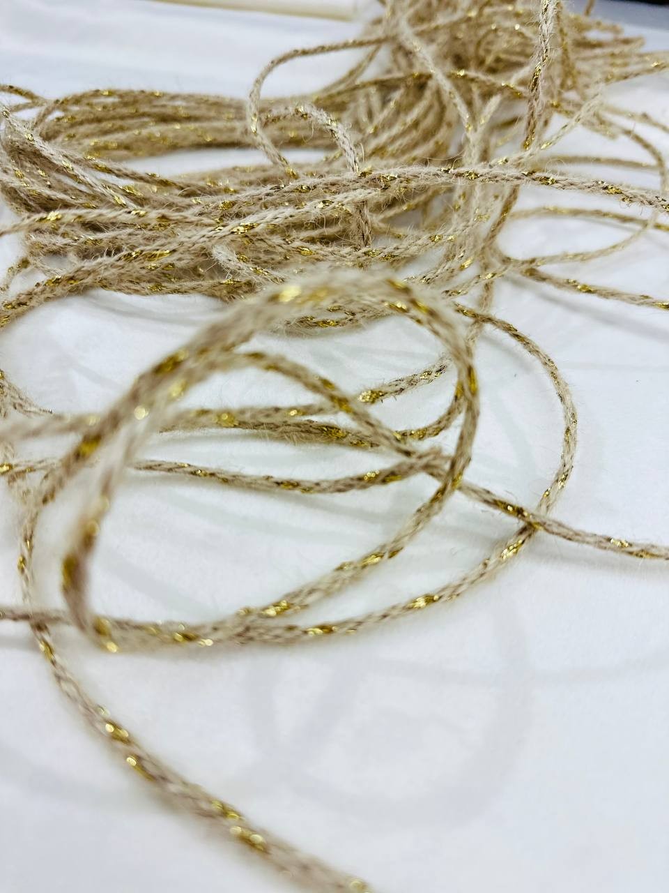 Corda Cordoncino juta GLITTER ORO 2mm 10 METRI PACK