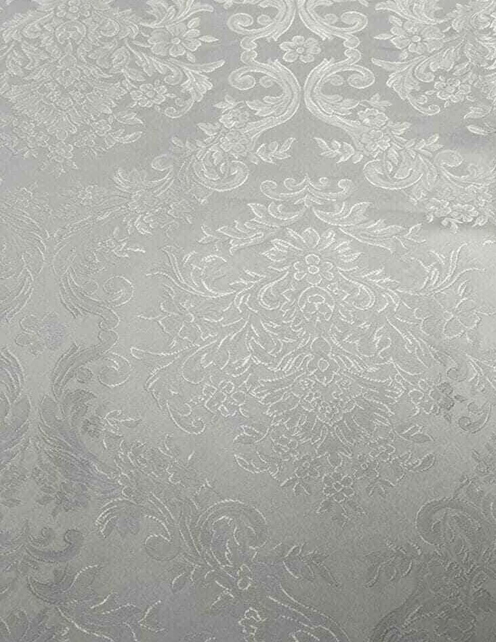 Tessuto Tappezzeria Damascato Jacquard Bianco 280H