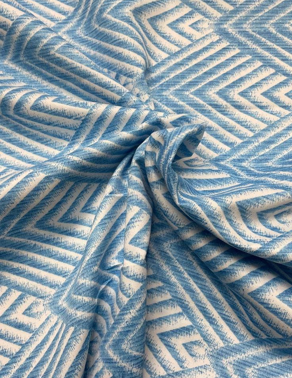 Tessuto Rasatello Spigato Celeste Azzurro 280h