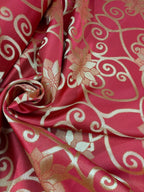 Damascato Floreale Rosso Glitter Variante 2 - WorldTessuti