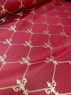Damascato Rosso Giglio Glitter Variante 3 - WorldTessuti