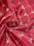 Damascato Rosso Giglio Glitter Variante 3 - WorldTessuti