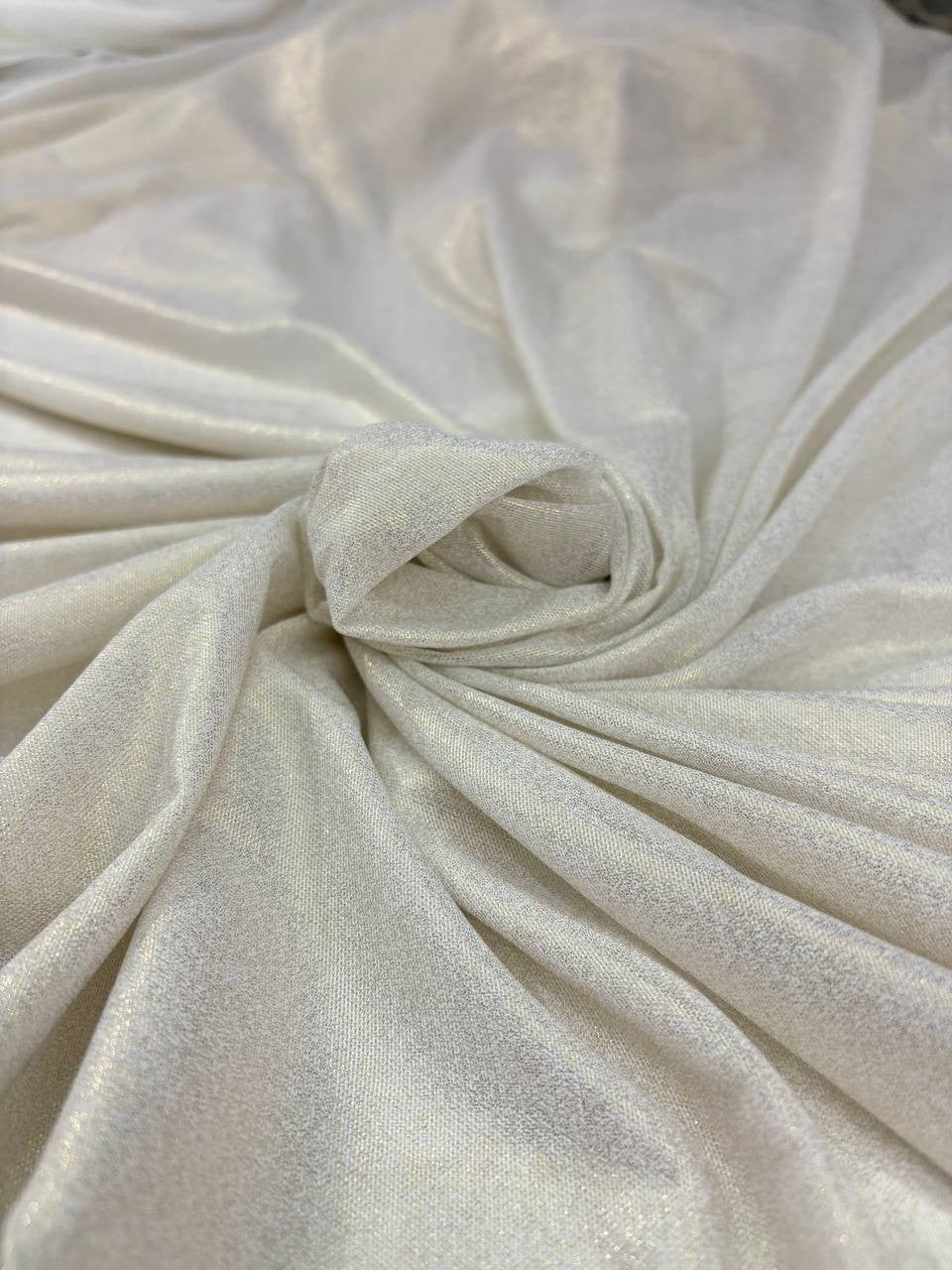 Rete (tullè) Bielastico Bianco Glitter ORO