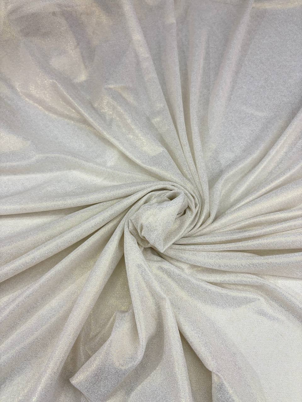 Rete (tullè) Bielastico Bianco Glitter ORO