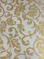 Tessuto Tappezzeria Damascato Giallo Oro Varsavia - WorldTessuti