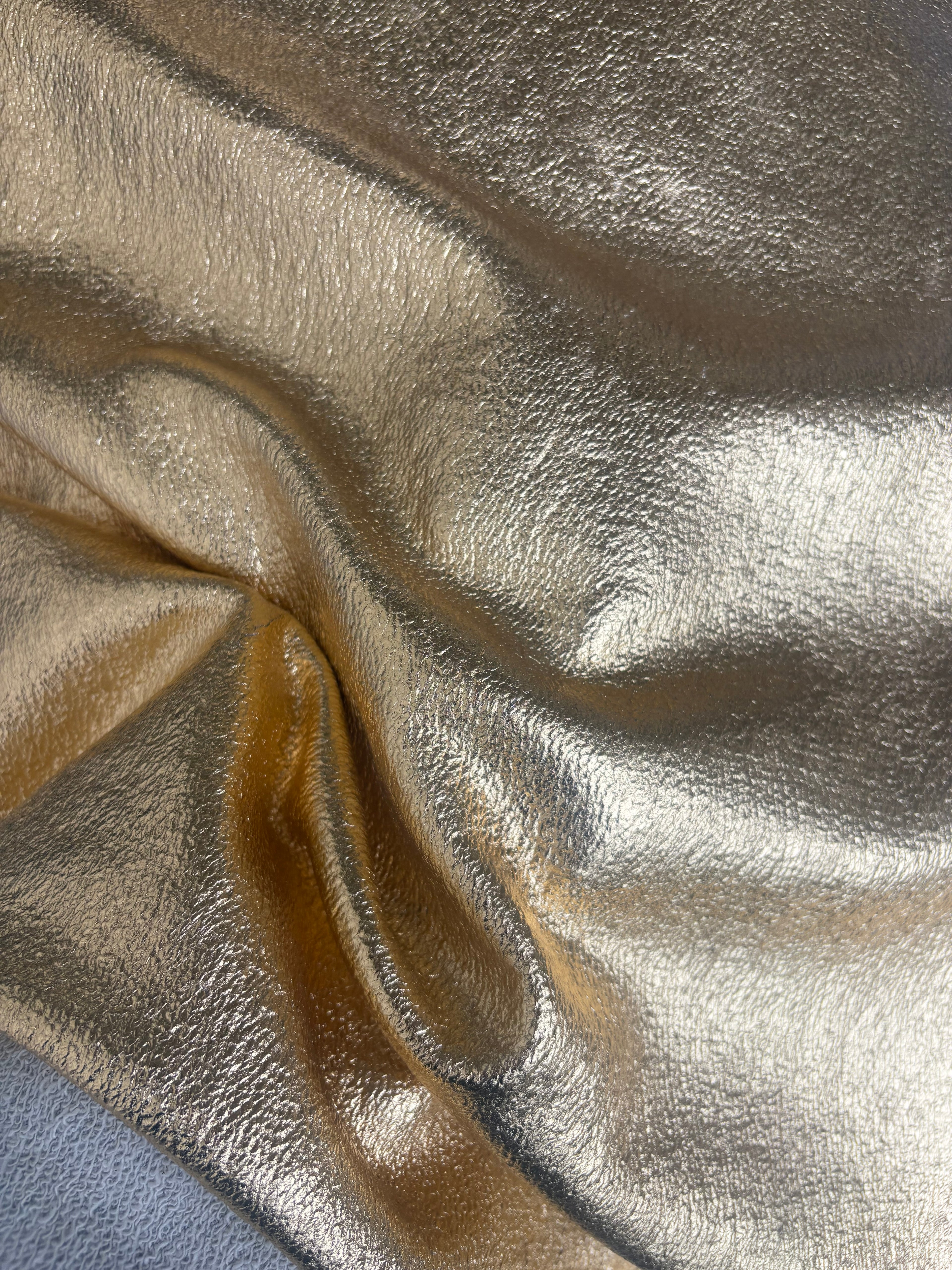 Tessuto Felpa invernale Cotone Garzata Glitter oro