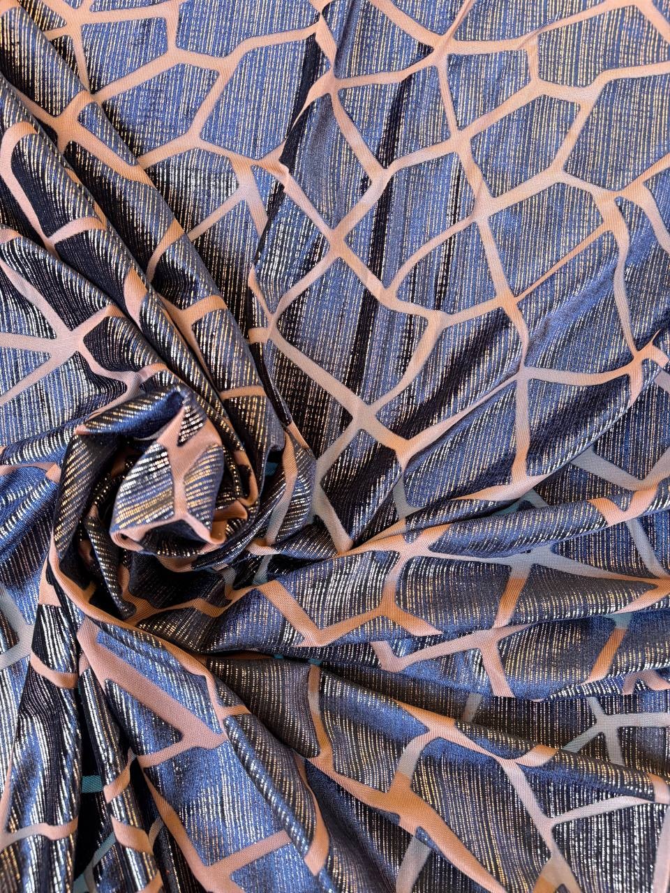 Lycra Animalier Squamata Astratta Filo Glitter Luxury