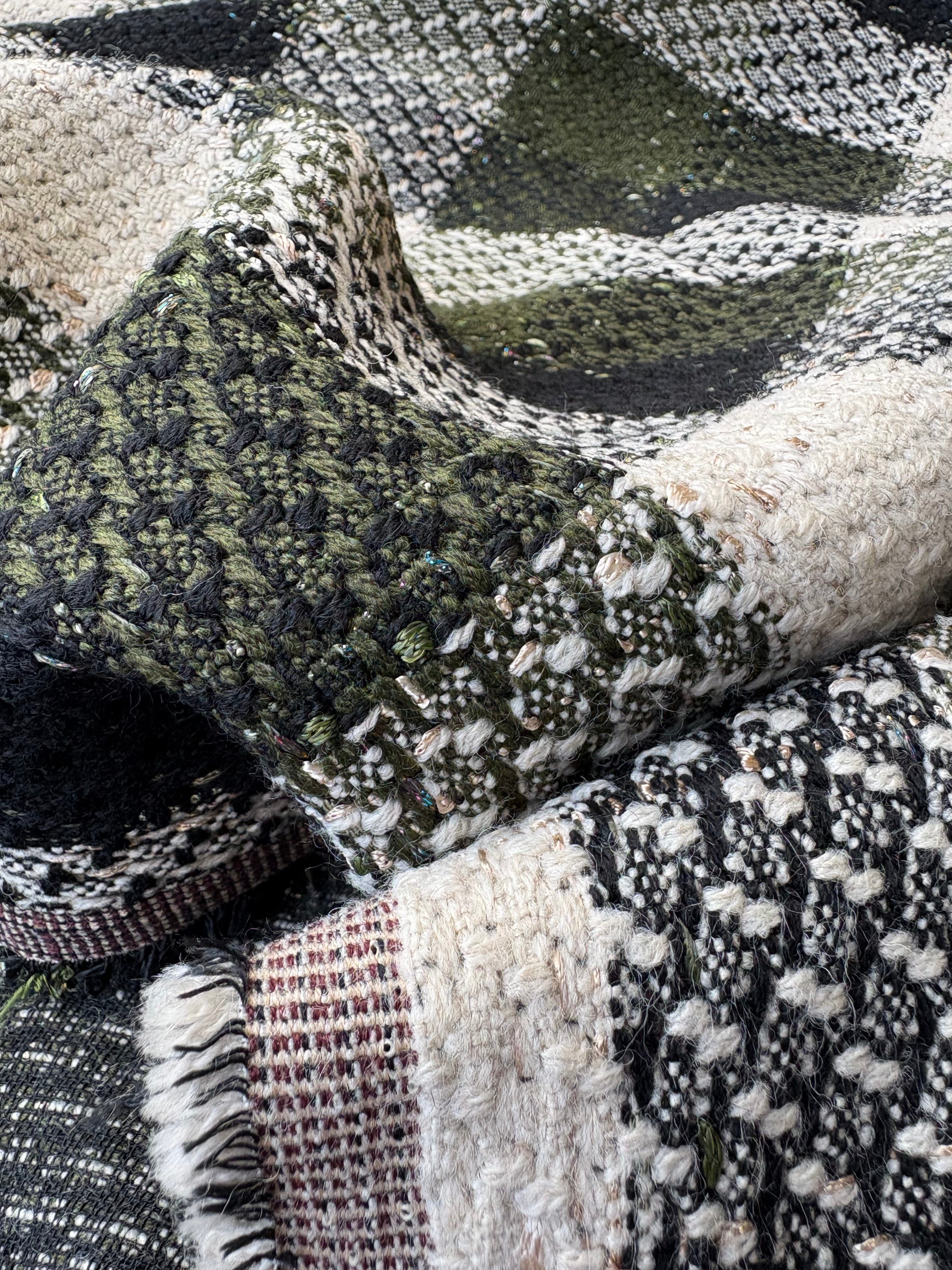 Tessuto Tweed Bouclè Tipologia Chanel laurent Verde