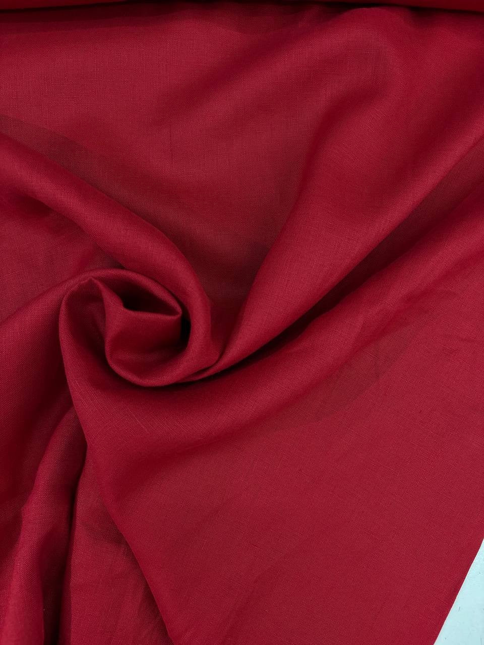 Tessuto Lino DANTE Rosso (sottoprezzo)