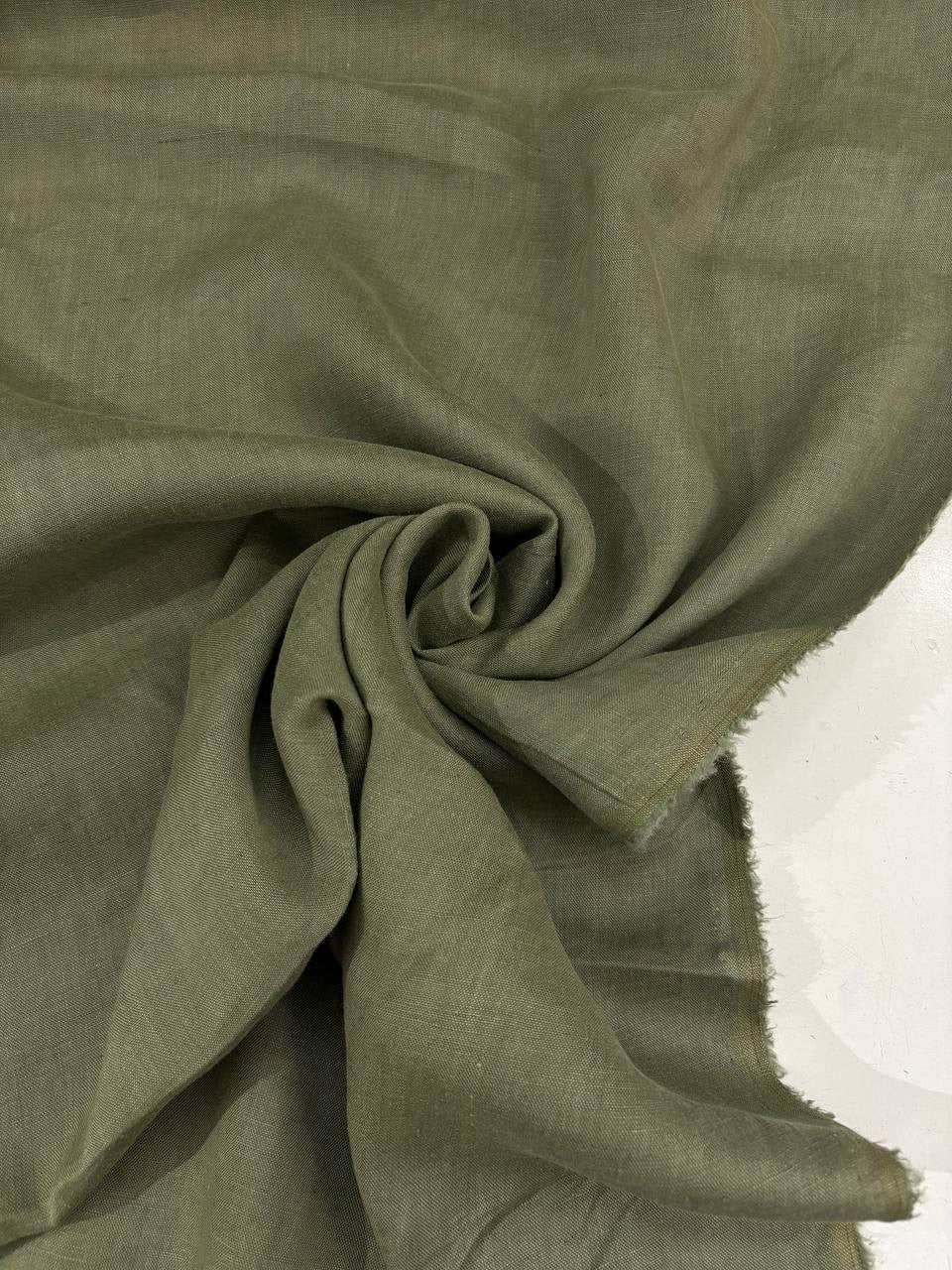 Tessuto Lino DANTE Verde Oliva (sottoprezzo)