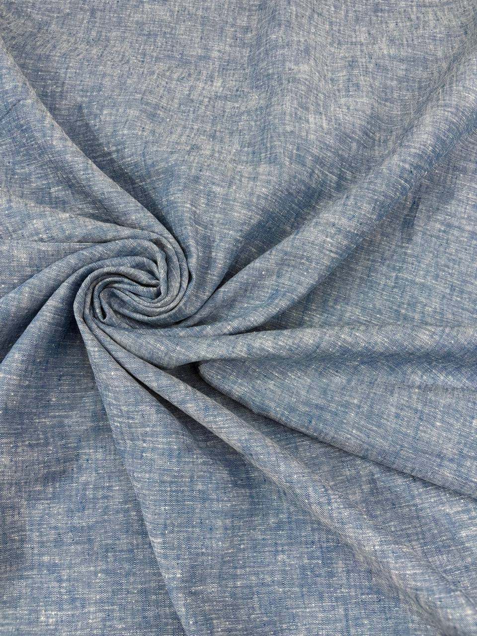 Tessuto Lino DANTE Melange Jeans Chiaro (sottoprezzo)