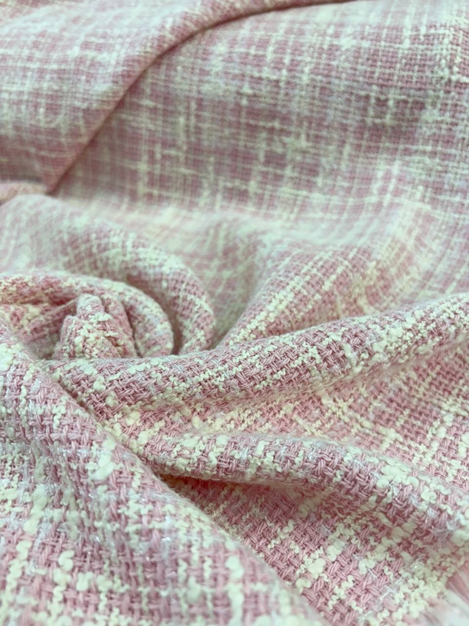 Tessuto Tweed Tipologia Chanel Rosa